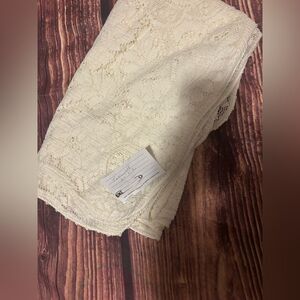 Vintage lace tablecloth 60 x 70 off white